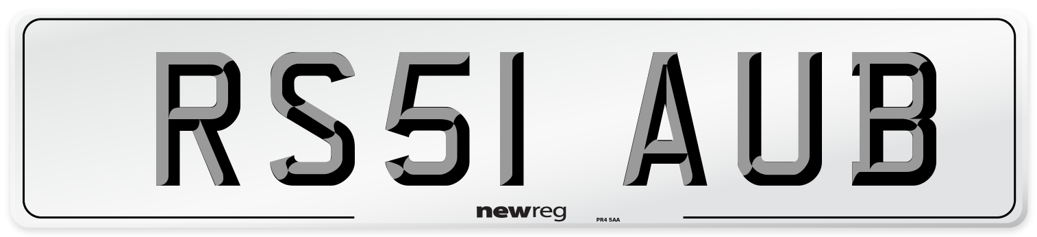 RS51 AUB Number Plate from New Reg